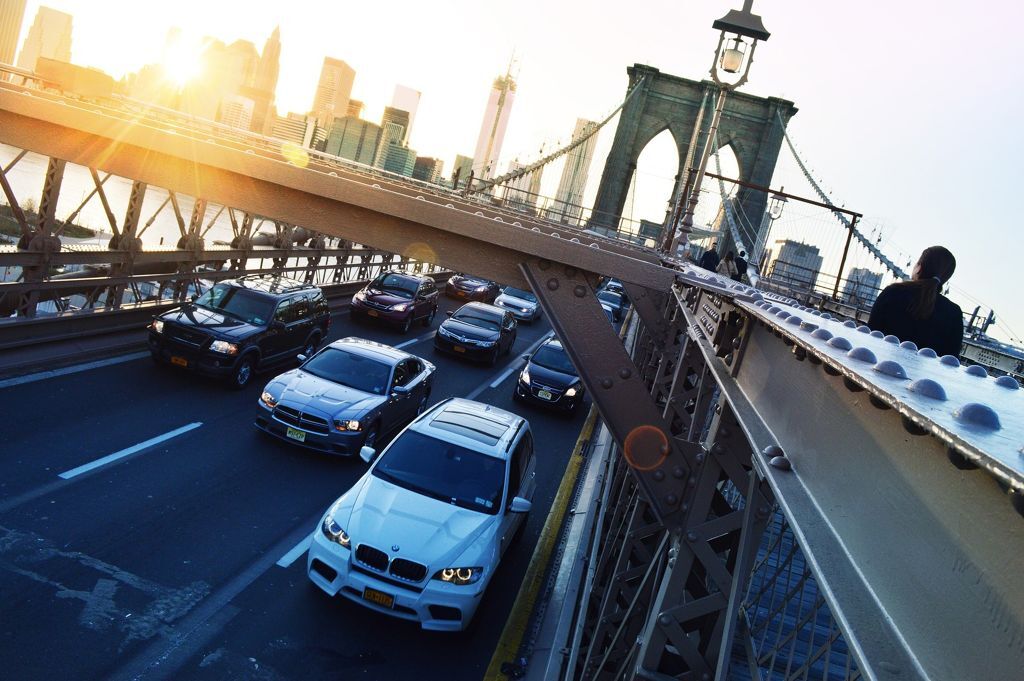 Traffic going over bridge