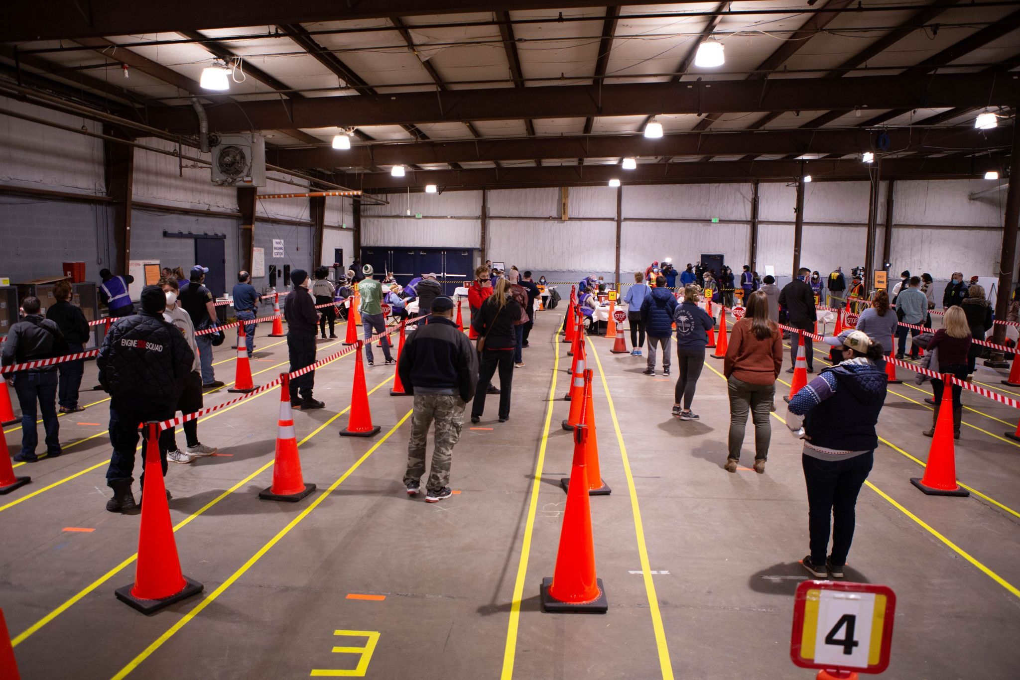 People in line for vaccine