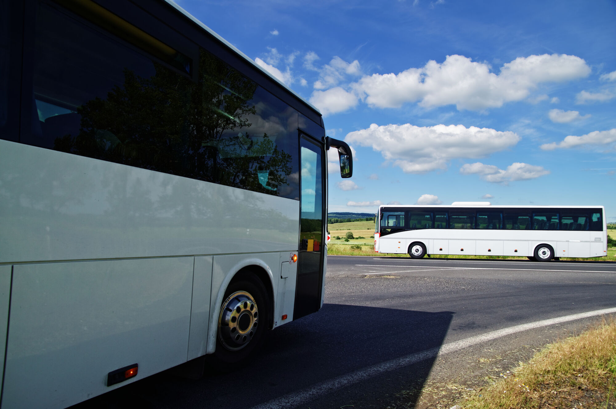 Bus at crossroad