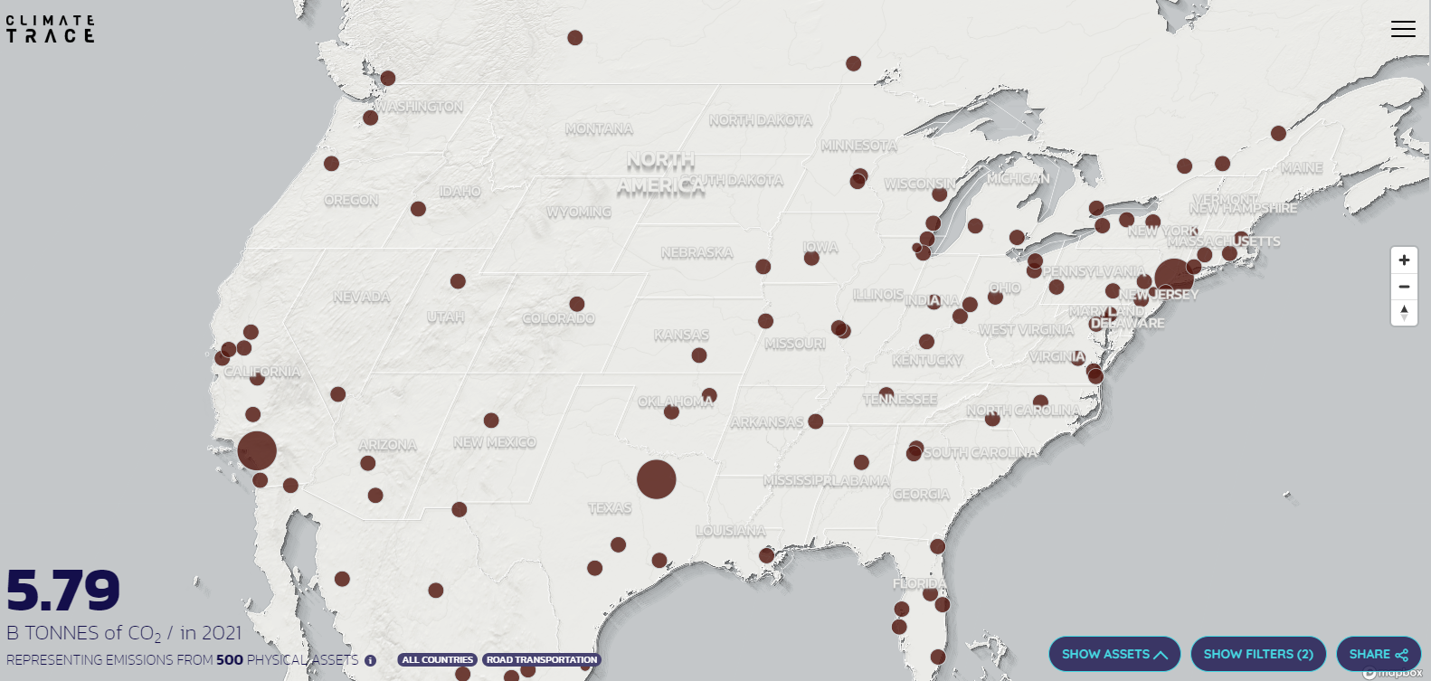 Climate trace map