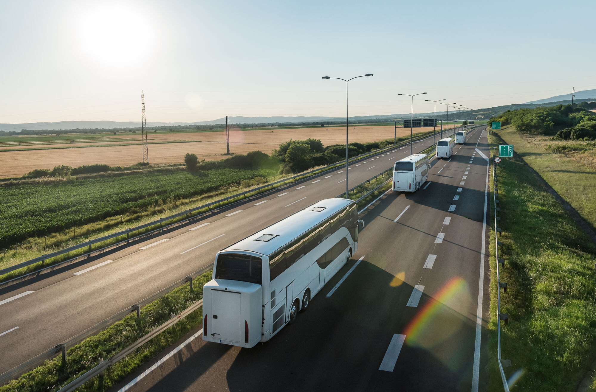 Buses on highway
