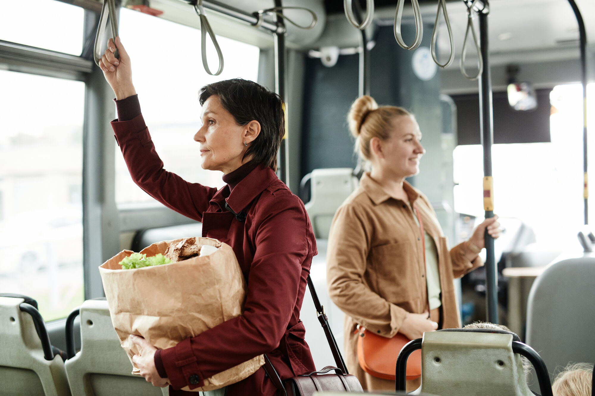 Women on a daily bus trip