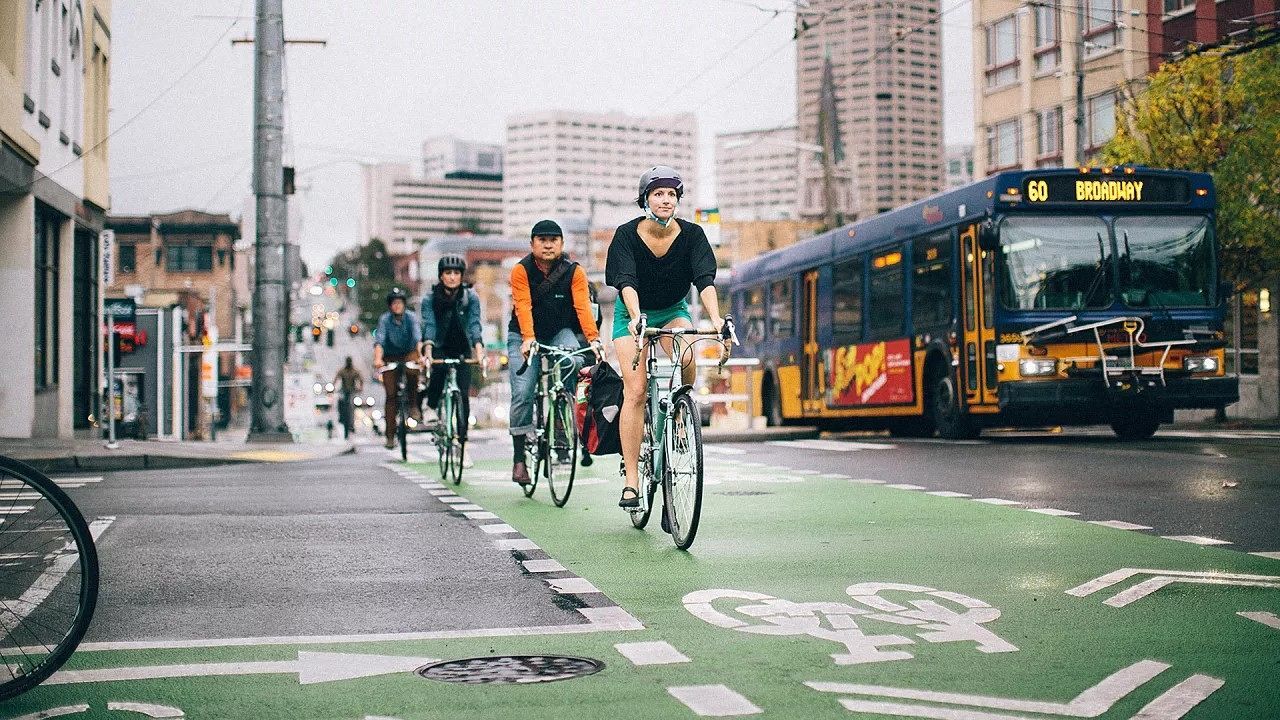 Urban cycle lane