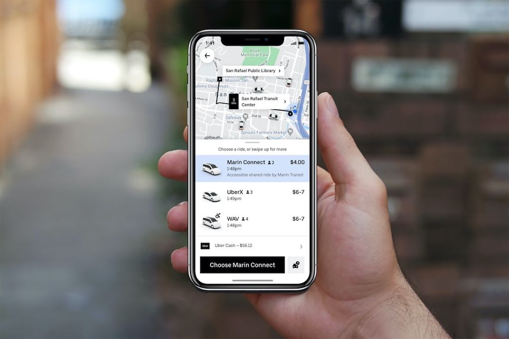Marin Transit and Uber app