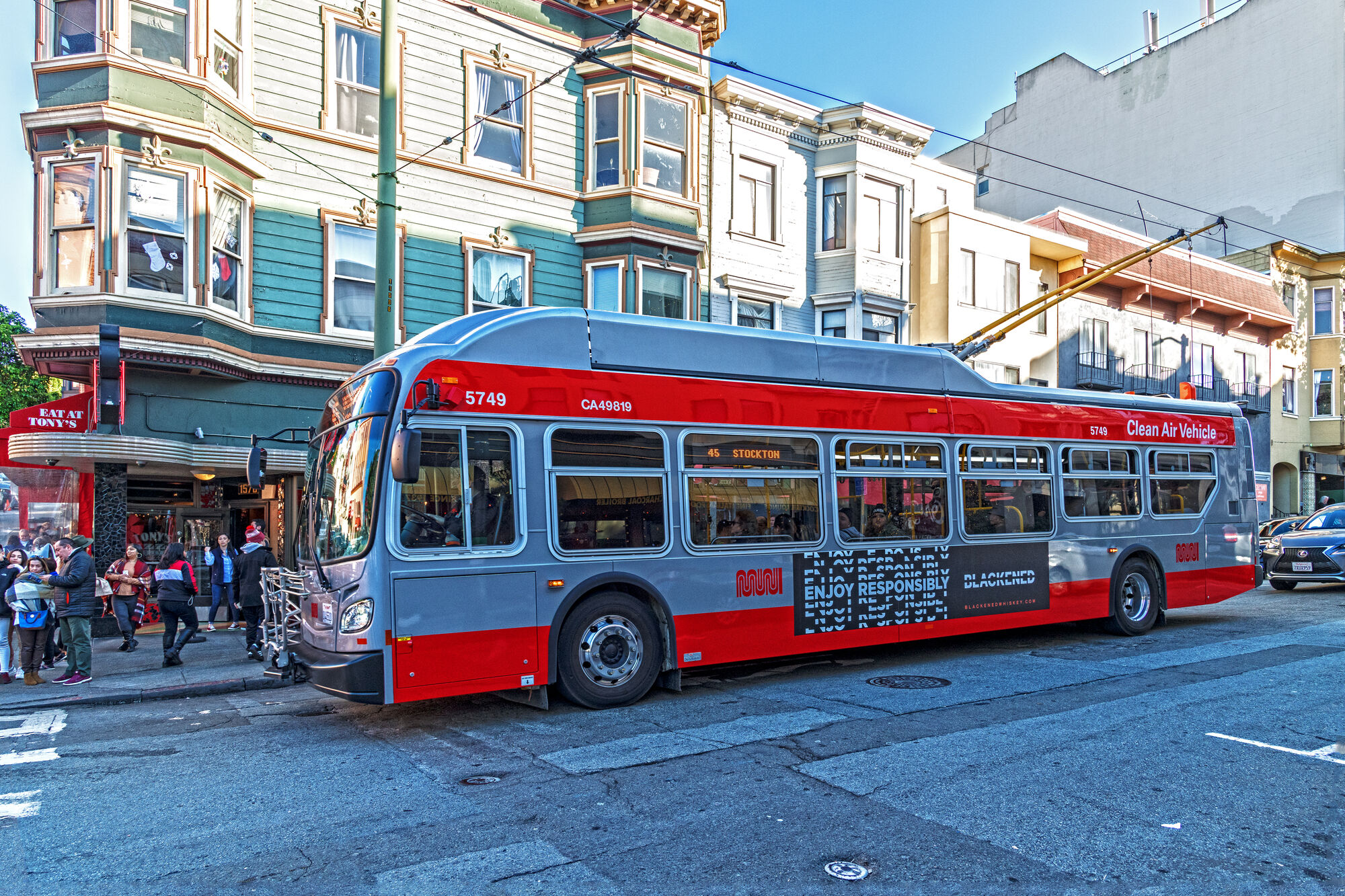 A bus during service
